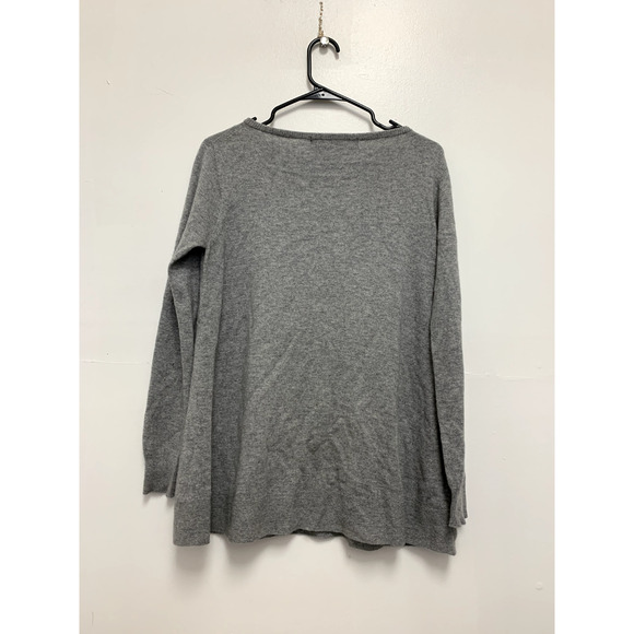 D. Exterior Cashmere Blend Embroider Long Sleeve Sweater Grey Size Small - Picture 4 of 5